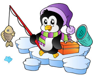 Pingüino, pescador en el hielo. Pesca en el hielo Juego