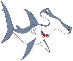 Tiburón martillo, con cabeza en forma de martillo Juego