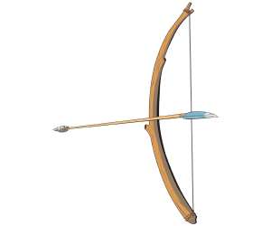 Un arco y una flecha, un arma prehistórica Juego