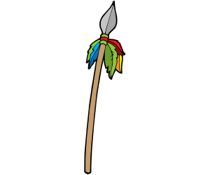 Un arma tradicional africana, una lanza Juego