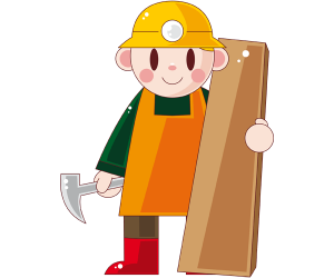 Un carpintero trabajando en la construcción Juego