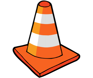 Un cono de tráfico para señalización de seguridad Juego