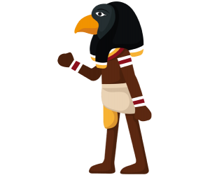Un Dios egipcio con cabeza de pájaro negro Juego