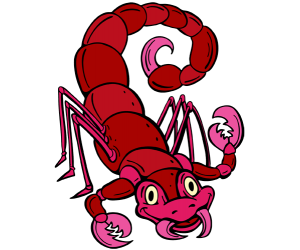 Un escorpión, un arácnido depredador y venenoso Juego