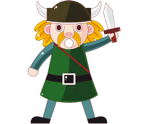 Un guerrero vikingo con bigote y una espada Juego