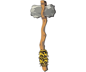Un hacha de piedra, herramienta prehistórica Juego