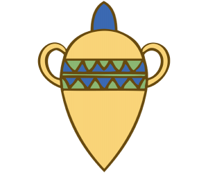 Un jarrón de cerámica del antiguo Egipto Juego