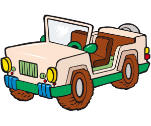 Un jeep, un vehículo todoterreno Juego