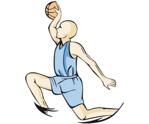 Un jugador de baloncesto en un mate Juego