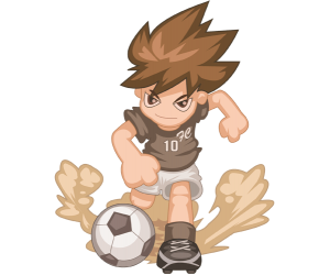 Un jugador de fútbol rápido con el balón Juego