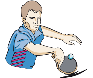 Un jugador de tenis de mesa. Ping pong Juego