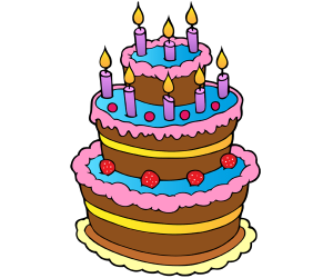 Un pastel de cumpleaños con ocho velas Juego