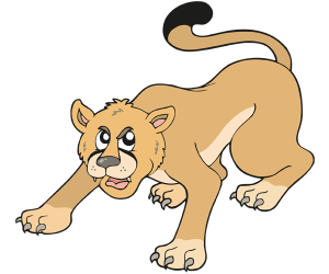 Un puma o león de montaña,un gran felino americano Juego