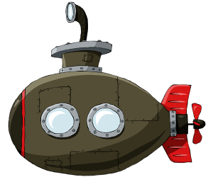 Un submarino, una embarcación submarina Juego