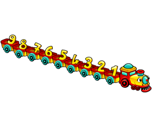 Un tren con los números del 1 al 9 Juego