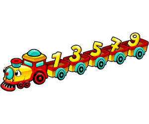 Un tren con los números impares o nones Juego