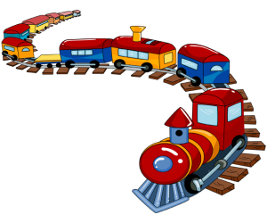 Un tren de juguete, un juguete tradicional Juego