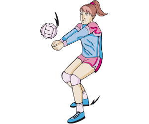 Una jugadora de voleibol con el balón Juego
