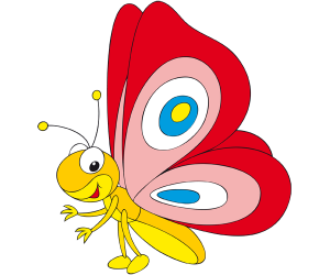 Una mariposa, un insecto volador diurno Juego