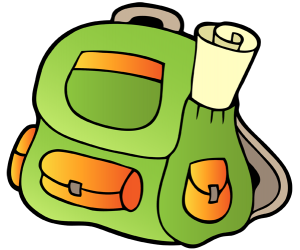 Una mochila, el equipaje de scouts Juego
