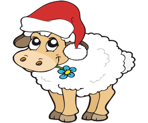 Una oveja con el gorro de Papá Noel Juego