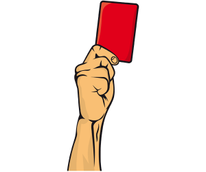 Una tarjeta roja es la expulsión del futbolista Juego