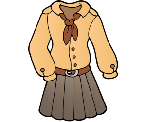 Uniforme con camisa y falda para niñas scout Juego